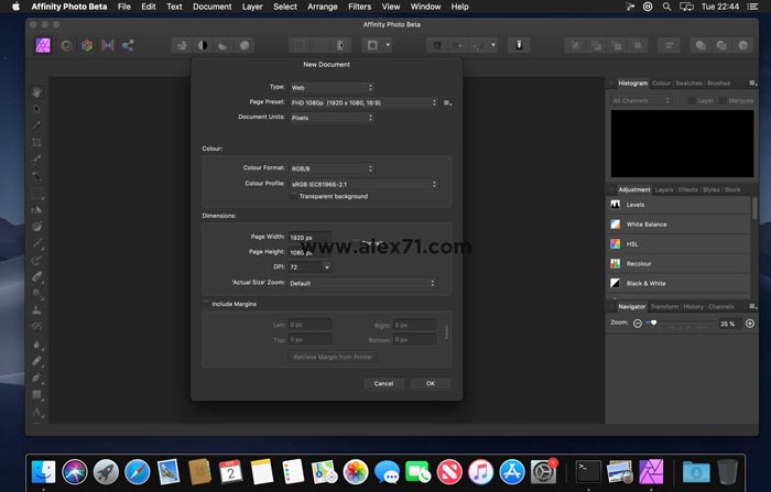 Baixe a versão completa mais recente do Affinity Photo Mac