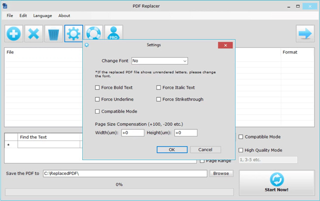 Baixe a interface do PDF Replacer Pro