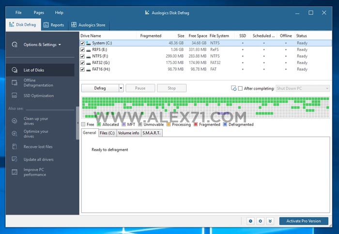 Baixe gratuitamente a versão completa do Auslogics Disk Defrag Pro