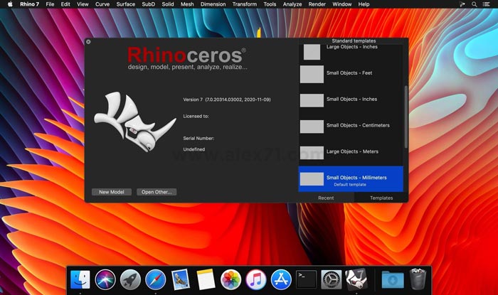 Download grátis da versão completa mais recente do Rhinoceros Mac