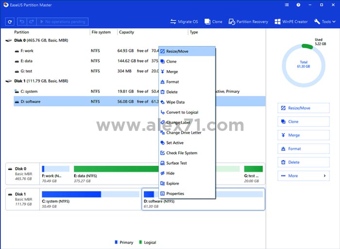 Baixe o crack completo mais recente do EaseUS Partition Master