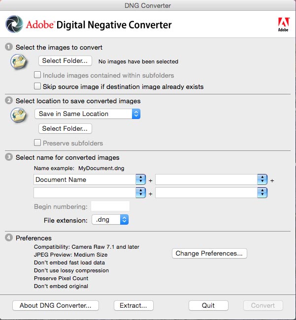 Download grátis da versão completa do Adobe DNG Converter